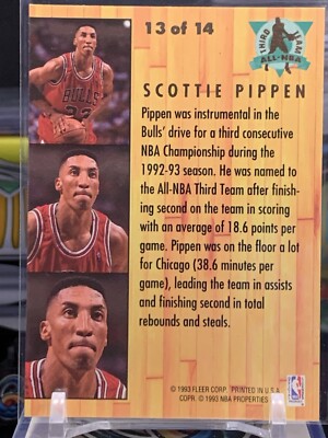 1993-94 Fleer Ultra All-NBA, Scottie Pippen #13 JW 9F | eBay