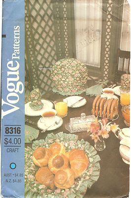 Vogue 8316 Kitchen Accessories Cozies Basket Liners Craft Sewing Pattern UNCUT