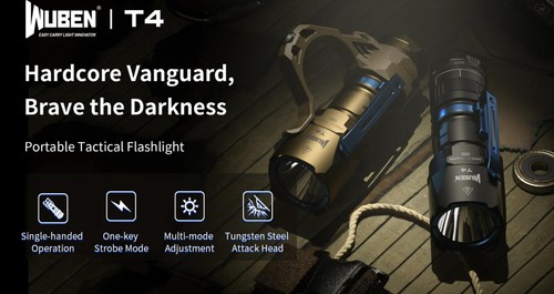 WUBEN T4 Tactical EDC Flashlight Rechargeable 850 Lumens 401m Range Throw Torch - Picture 32 of 68