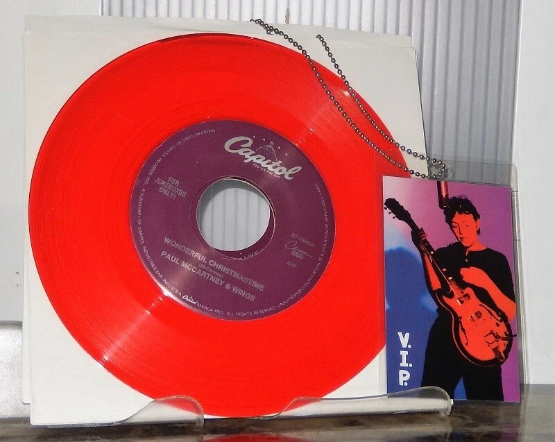 PAUL MCCARTNEY jukebox 7" COLORED VINYL SINGLE LOT x4 run devil PROMO LAMINANT - Image 2 of 4