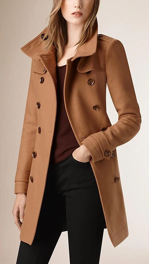 NWT Burberry Brit Women's Daylesmoore Check Double Breasted Trench Coat Camel 12 - Image 3 of 4