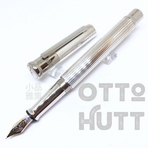 Otto Hutt S.E Design 04 Ag925 Sterling Silver Stripe 18K Fountain Pen - Afbeelding 1 van 6