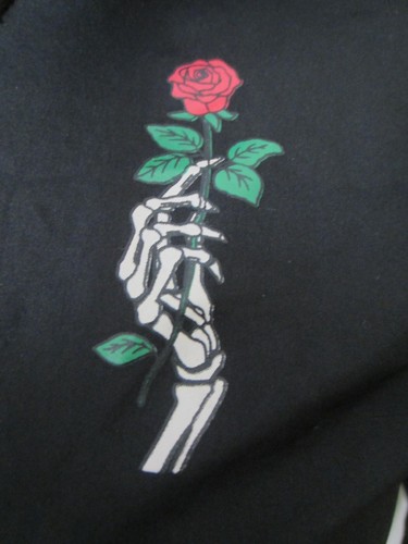 EMPYRE Black Full Zip Hooded Windbreaker w/ roses & bones – Wmns Small - Picture 2 of 8