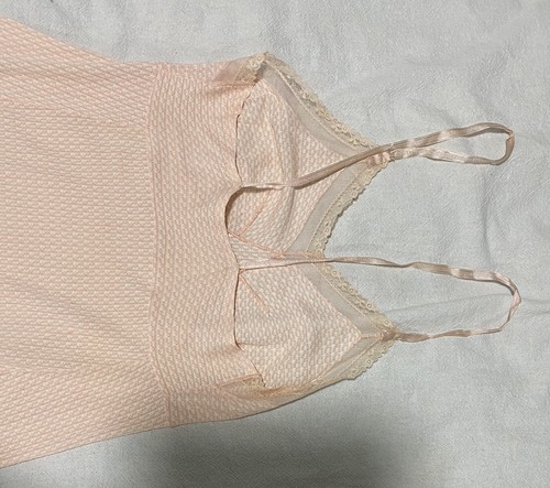 Original Vintage 1950s Sz XXS Lustre Velvaray Pink Nightie Midi Slip Fabric 50s - Picture 17 of 17