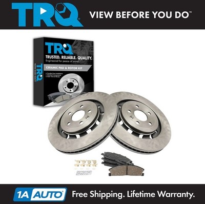TRQ Front Premium Posi Ceramic Disc Brake Pads & Rotors Kit for Ford Lincoln