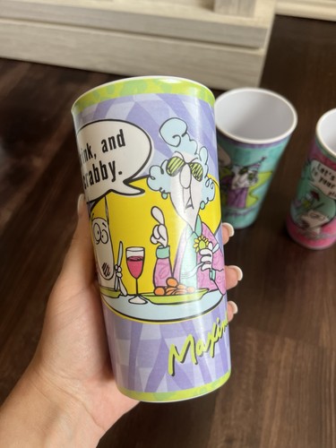 Maxine Hallmark Set Of 3 Party Cups Plastic Drinkware Sarcastic Old Age Funny - Picture 5 of 7