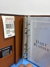 New Mundi Mundex Genuine Leather Planner Organizer Binder - Tan - Free Shipping