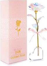 Valentines Day Rose Gifts for Her, Birthday Gifts for Women Mom Galaxy Rose Glas