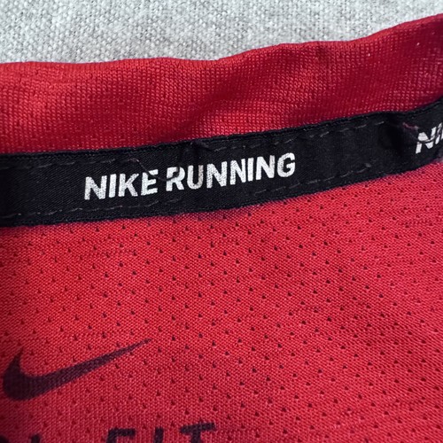 Nike Dri-Fit Running Miler Shirt Mens Medium Red Short Sleeve Athletic Tee - Picture 4 of 10