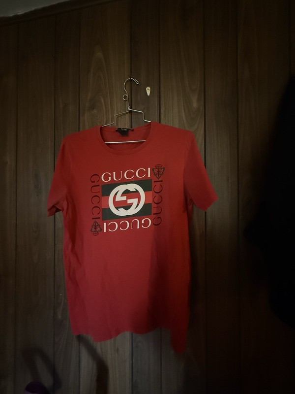 Rare Vintage Red Gucci Shirt Men Large 100% Authentic