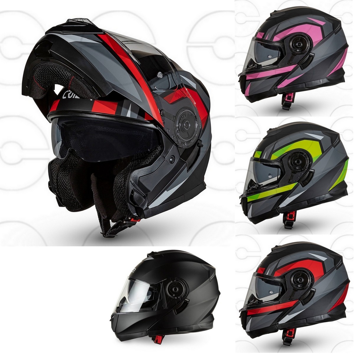 CRUIZER Casco Moto Scooter Modulare Omologato doppia visiera foto 2