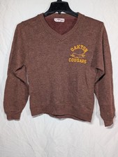 Vintage Champion Doran Casual Knit Sweater Made in USA Oakland Cougars Size S