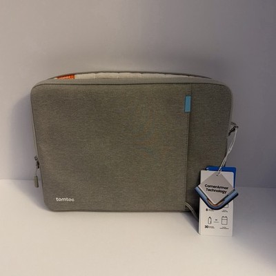 tomtoc Versatile 360 Protective Laptop Sleeve A13-E01G Plush Lining Padded Gray
