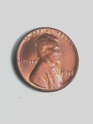 1955 DDO 3.1g  ''L'' on Liberty edge error Lincoln cent off center uncirculate