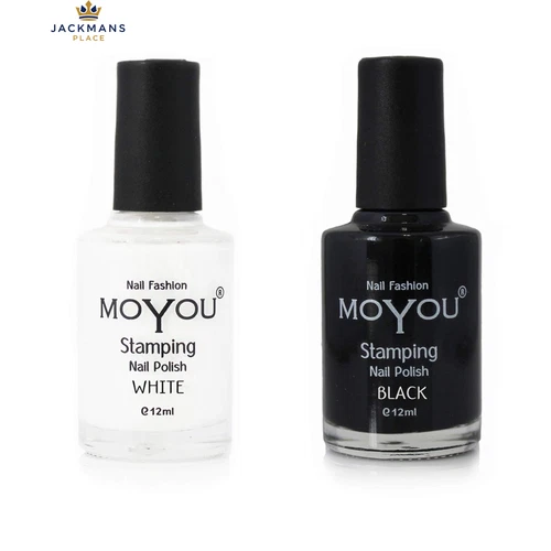 Moyou WHITE NIGHT pack of 2 Stamping Nail 12 12 ml (Pack 2), White,Black
Opens in a new window or ta