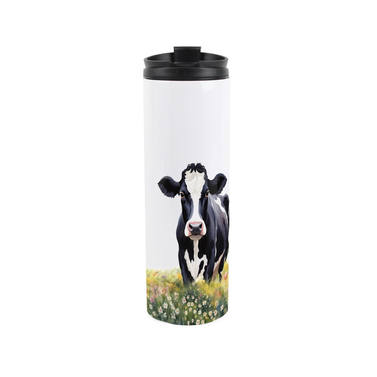 Friesian Cow Travel Mug - Animal Lovers Gift Reusable Stainless Steel Flask