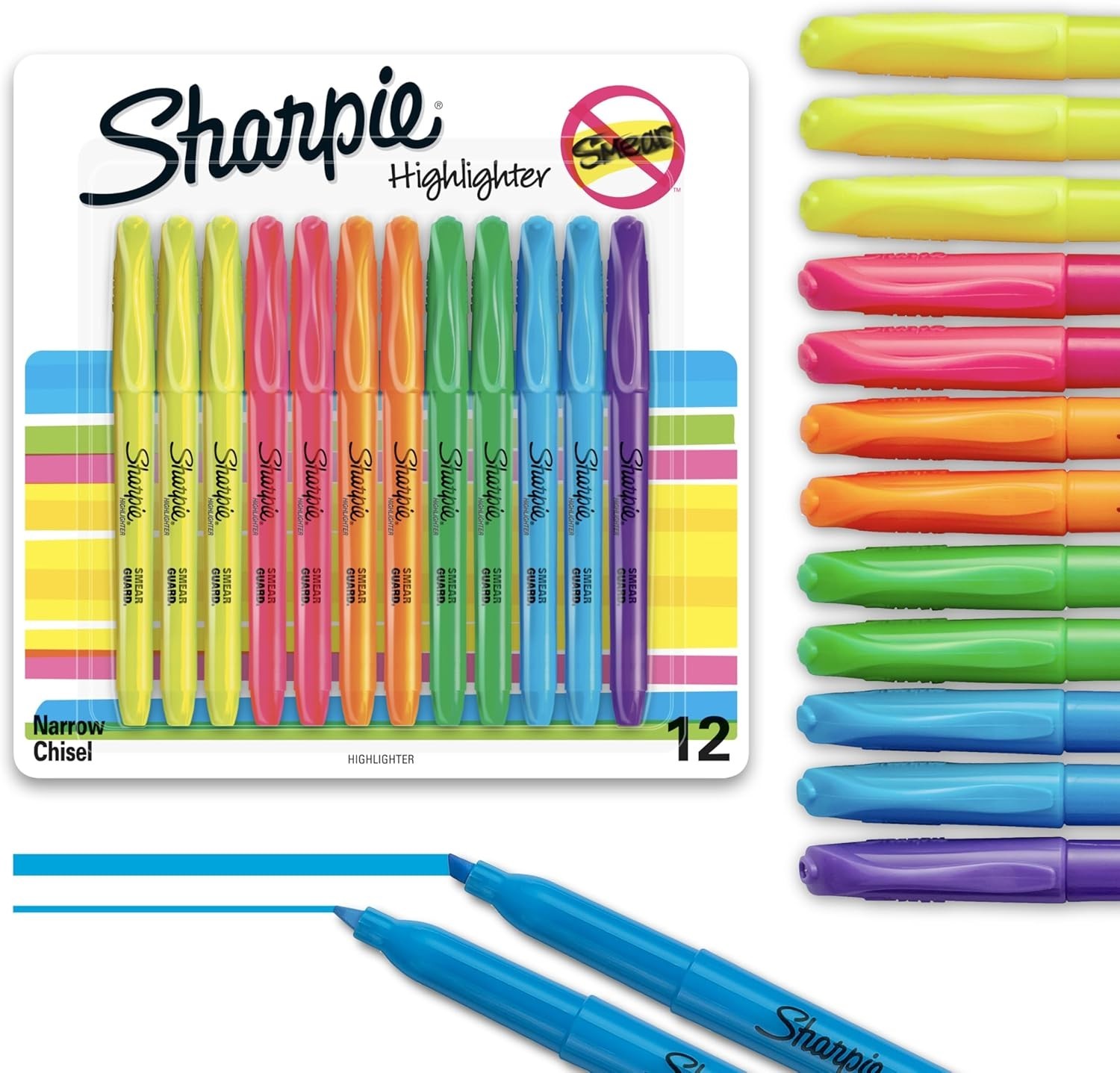 S - 12 Quick-drying Chisel Tip Markers