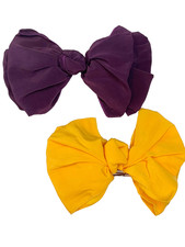 LOT 2 BEAUTIFUL VINTAGE KNOTTED DOUBLE LAYERED LARGE 6  HAIR BOWS ACCESSORIES