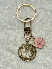 Kitty Cat Floral Keychain Enamel Bag Charm Animal Cute Panda Book Bag Charm