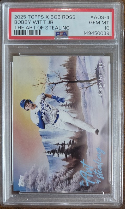 2025 Topps X Bob Ross - The Art of Stealing Bobby Witt Jr. #AOS-4 PSA 10