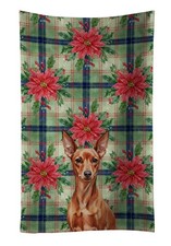 Caroline's Treasures Red Miniature Pinscher Min Pin Christmas Poinsettas Towel