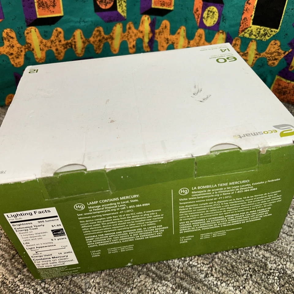 12 Pack CFL LIGHT BULBS 14 Watt 14w Fluorescent 60 W Equivalent BRAND NEW - Image 3 of 4