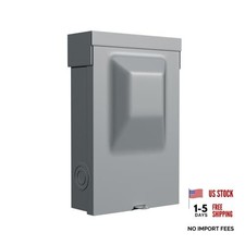 60AMP 240V Waterproof AC Disconnect Box Non-Fused, Metal Box Pull-Out