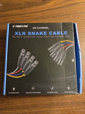 6ft 4 Channel XLR Snake - Premium XLR Male to XLR Female Snake Cable