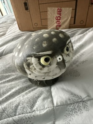 6'' Vintage Helmsdale Art Pottery Scotland Owl Figurine Hand Painted