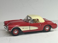 Franklin Mint 1957 Chevrolet Corvette Convertible Red Dog Dish Hubcaps 124 Dc