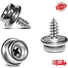 50PCS Stainless Steel Screws Marine Grade Boat Canvas Snaps 3/8" Socket