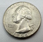 1964 Denver Mint USA Washington Quarter Dollar 90% Silver 25c Coin Mint D B15