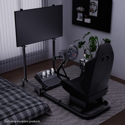 Hottoby Racing Simulator Cockpit With Seat &Monitor Stand Fits Logitech G29 G920
