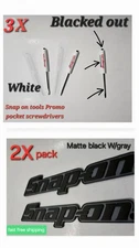 2PK SNAP ON TOOL BOX LOGO EMBLEM MATTE BLACK Plastic Badge Decal 8"+3 BLKOUT DRV