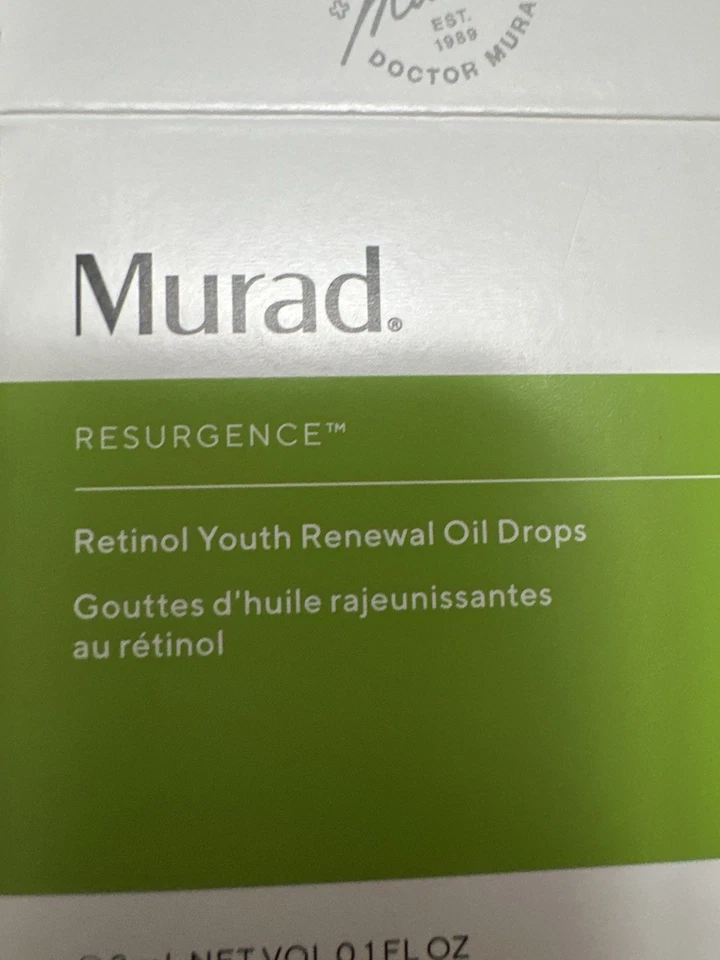 Murad Resurgence Retinol Youth Renewal Oil Drops .1oz/3mL SAMPLE SZ SEAL BOX - Image 4 of 4