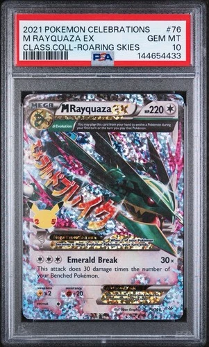 PSA 10 M Rayquaza EX Celebrations Classic 76/108 Holo Base Set Pokemon Card 2021