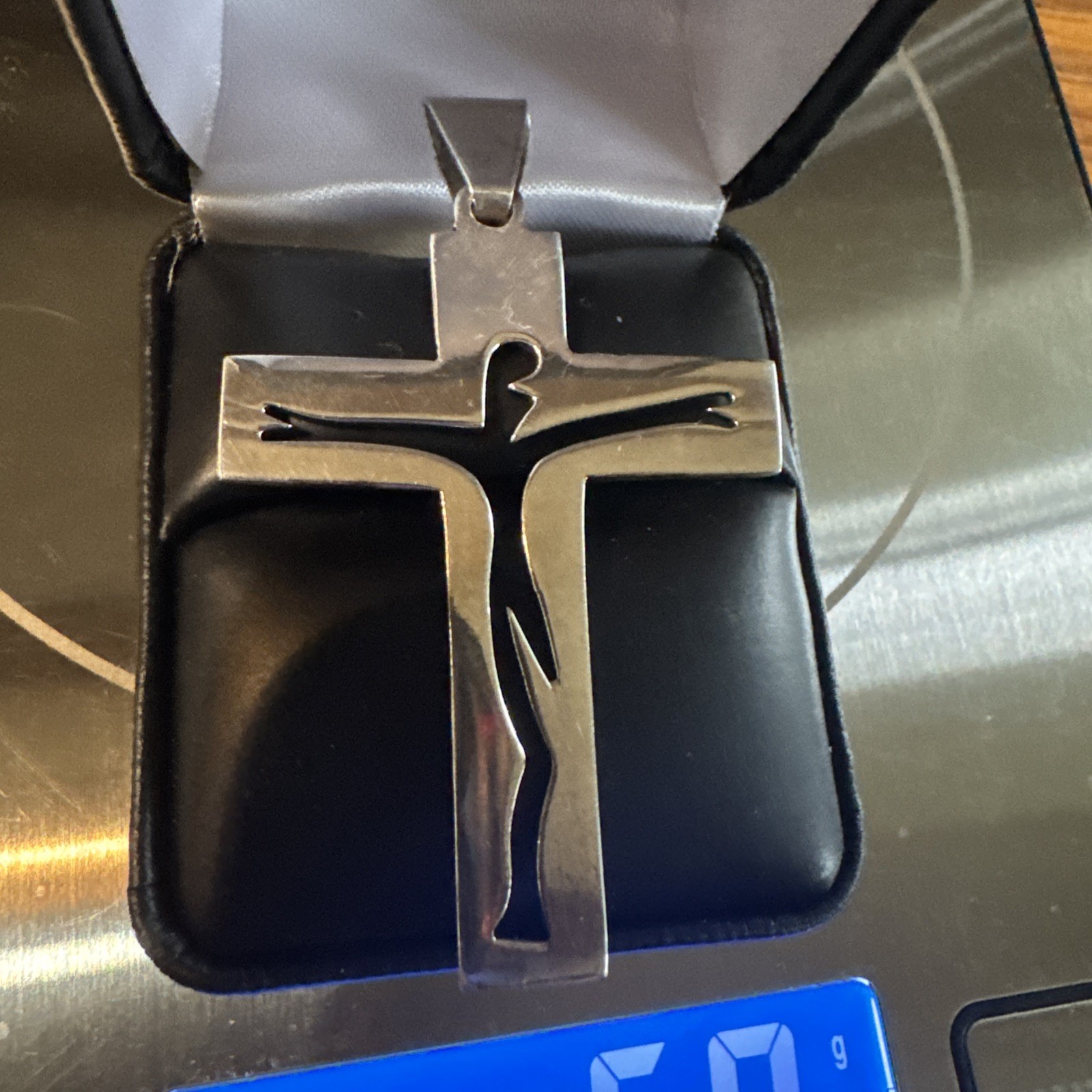 Solid Cross .925 Sterling Silver Pendant - image 1