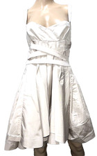 PRADA Vintage 2008 Runway Corset Bow Back A Line Cocktail Dress US 2 4 / IT 40