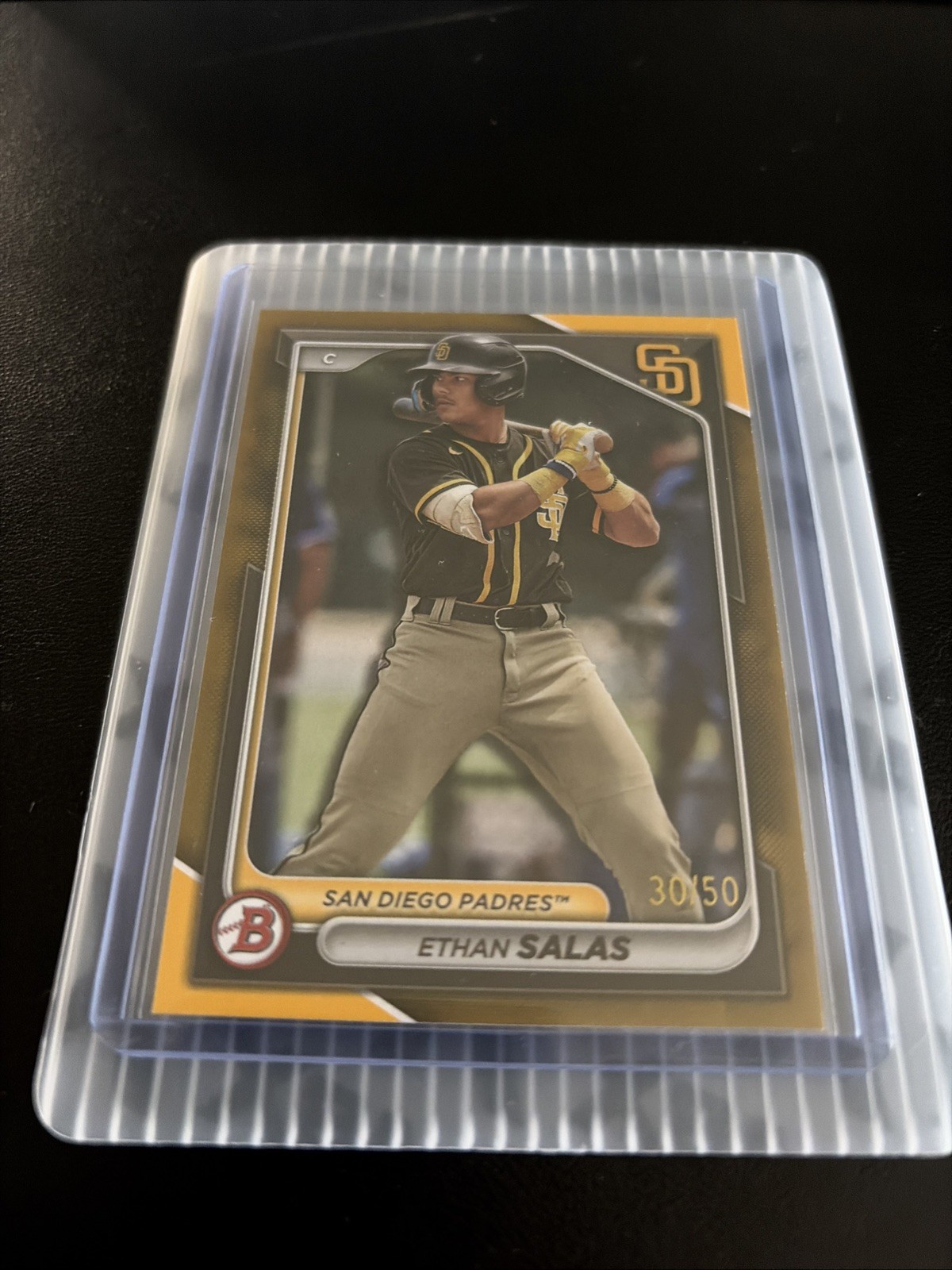 2024 Bowman Draft #BD-140 Ethan Salas Gold #30/50 San Diego Padres