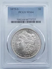 1879 S Morgan Silver Dollar $1 PCGS MS64 - U341
