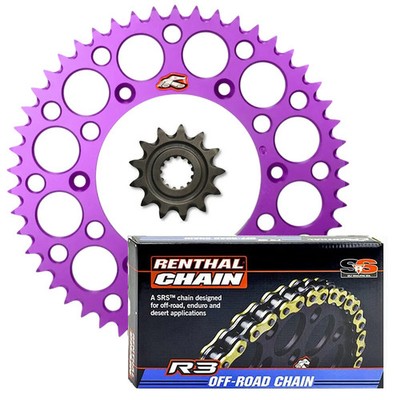 Renthal Honda CRF250X 14/48 Purple Grooved/ Ultralight Sprockets/Works Chain Kit