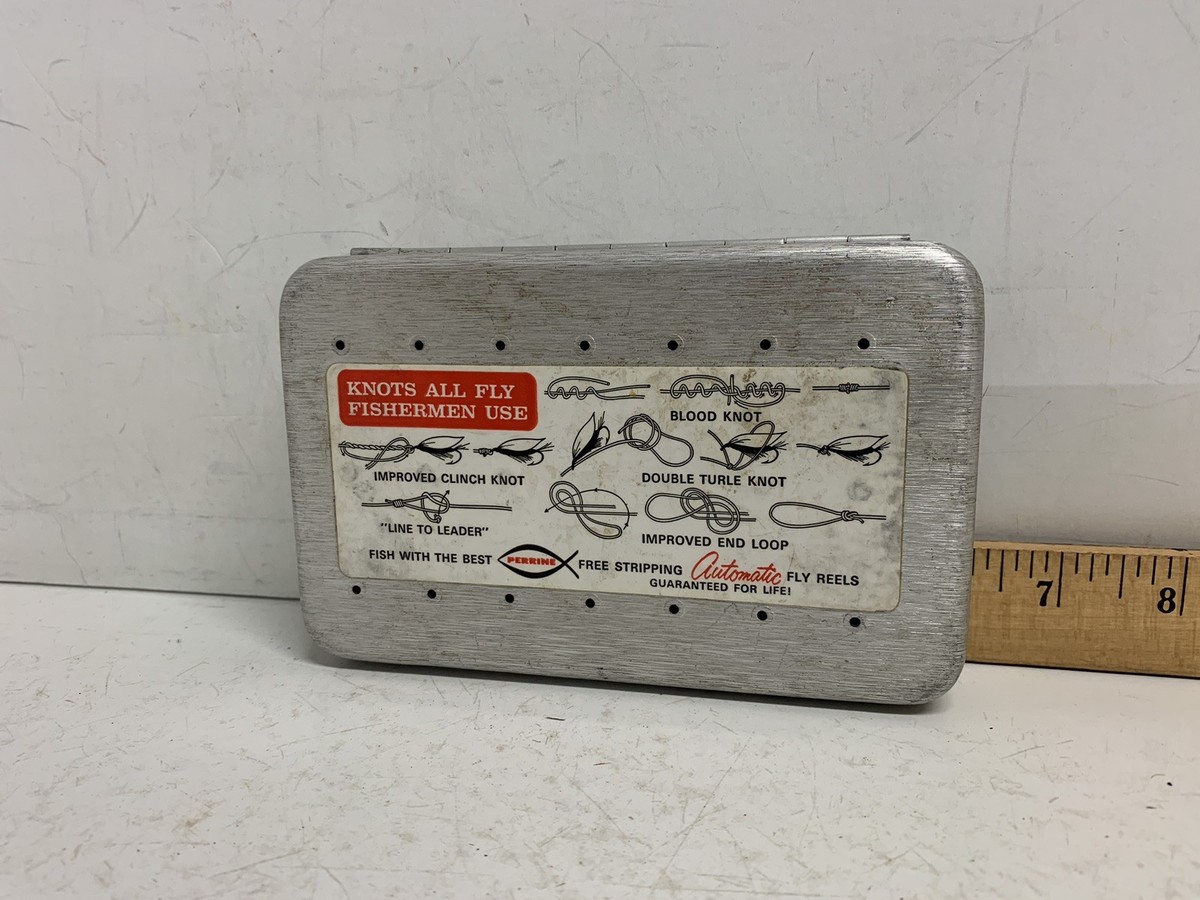 PERRINE パーリン #97フライボックス OLDアンティーク Vintage Petrine #97 Aluminum Fly Box Ventilated With Flies A019 | eBay