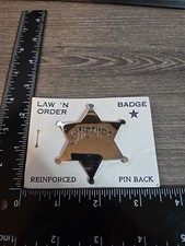 Vtg Law 'N Order Sheriff Badge Reinforced Pin Made in USA 2