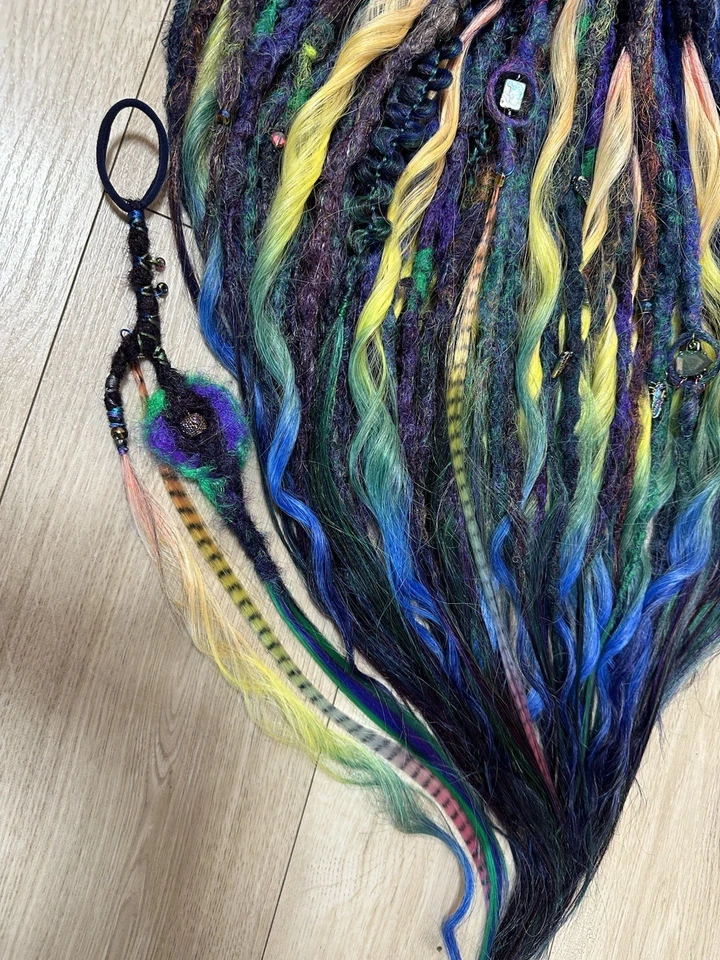 Rastas “Pavo Real” DE 55 piezas - 110 extremos + decoración banda elástica gratis Foto 2 de 4