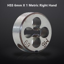 HSS 6mm X 1 Metric Right Hand Round Die, Machine Thread Die M6 X 1mm Pitch fo...