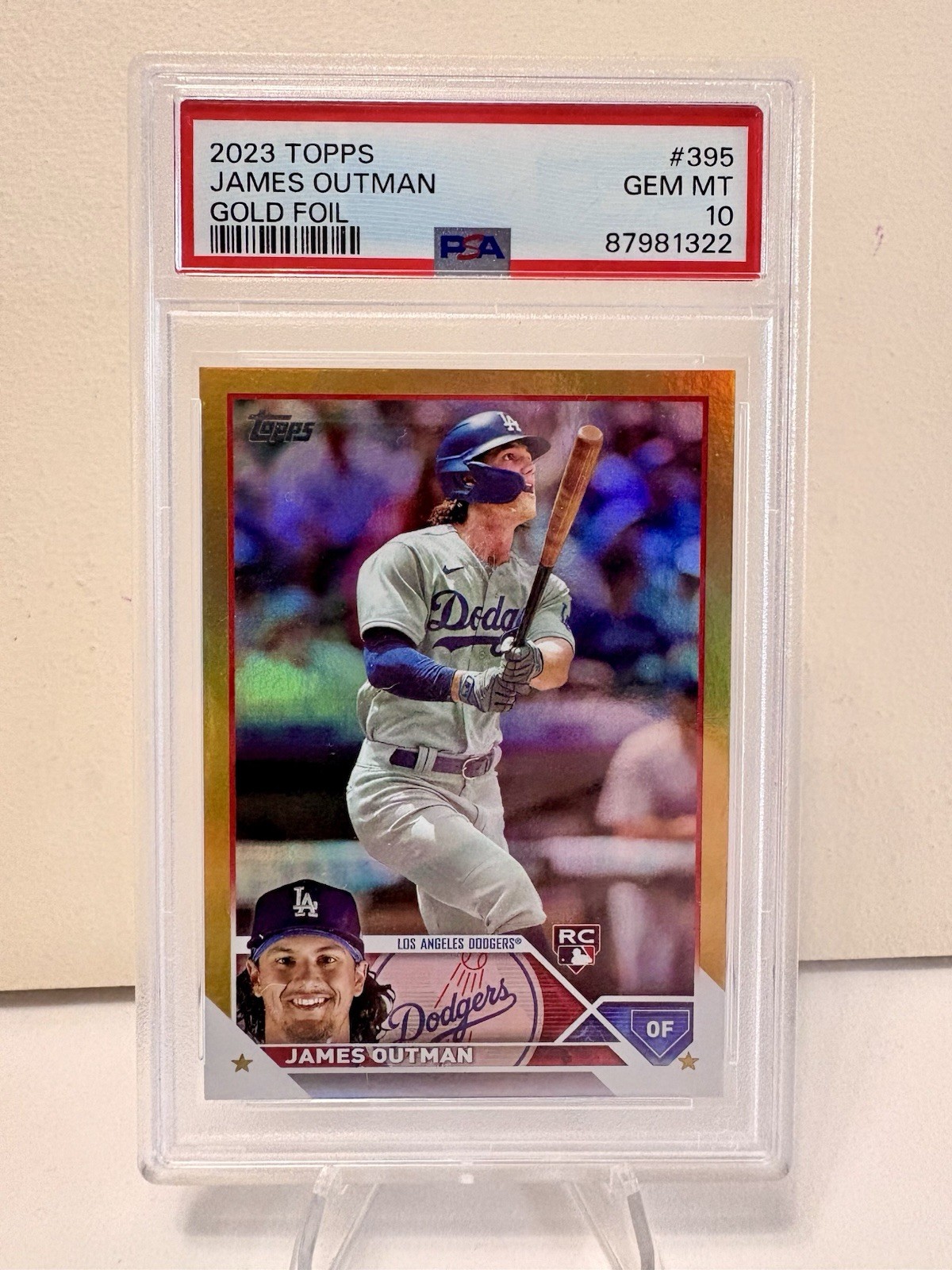 2023 Topps Baseball RC Rookie Gold Foil James Outman #395 GEM PSA 10
