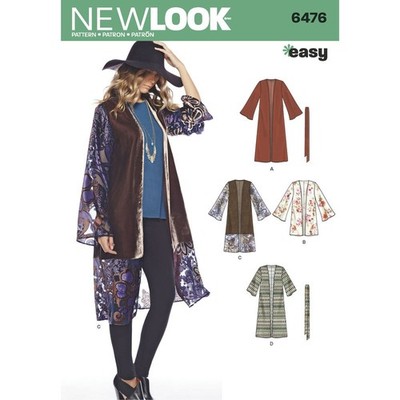 NEW LOOK Schnittmuster 6476 Misses Damen Jacken & Roben Größe 8-18 EINFACH