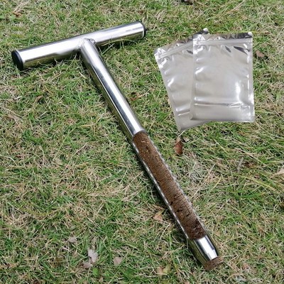 12 Inch Stainless Steel Soil Probe with 2 Sample Bags, T-Handle Soil Test Kit...