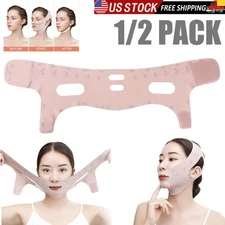 1/2x Reusable V Line Lifting Mask with Chin Strap for Sleeping Jaw Exerciser USA