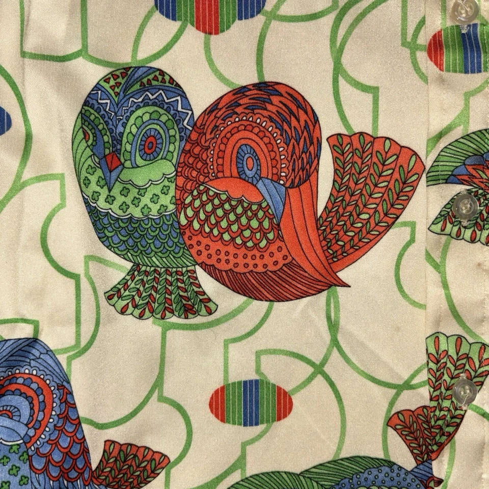 Camisa Vintage 70’s Sears JR Bazaar Botão para Cima Discoteca Hippie Boho Feminina Tamanho G - Imagem 4 de 4